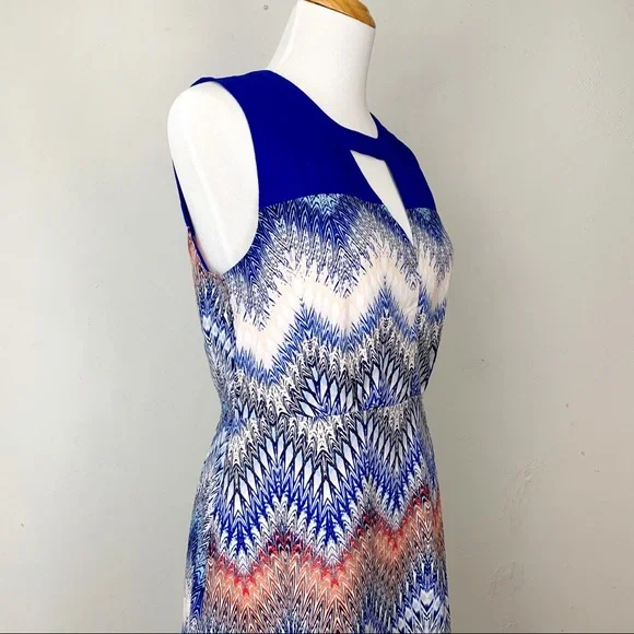 BCBGMaxAzria ZigZag Chevron Print Sleeveless Dress - Picture 2 of 8